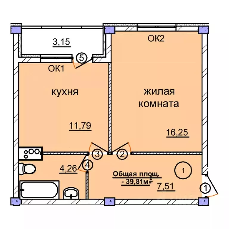 1-к кв. Нижегородская область, Семенов  (43.7 м) - Фото 0