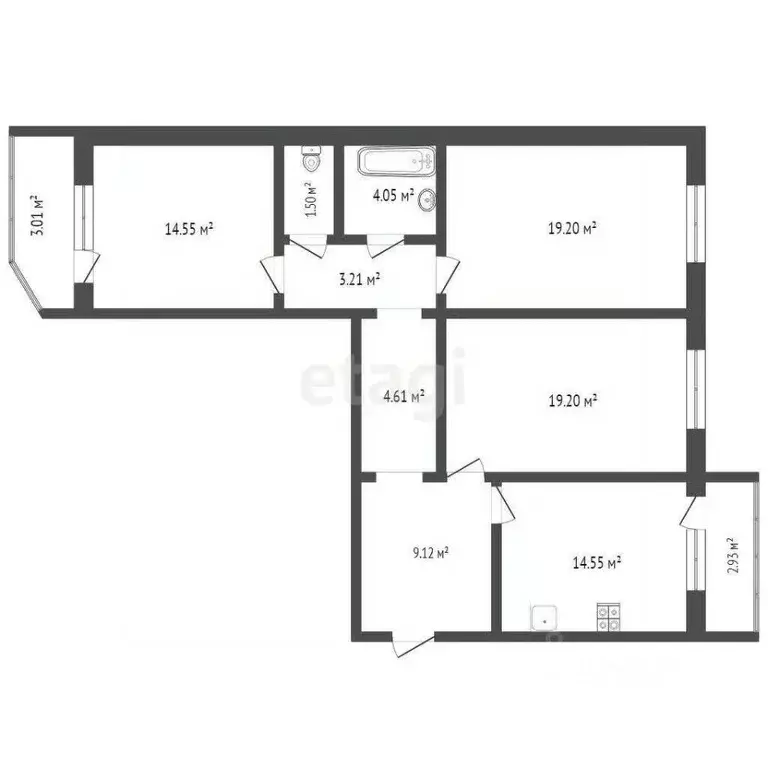 3-к кв. Тюменская область, Тюмень Широтная ул., 170к4 (90.0 м) - Фото 1