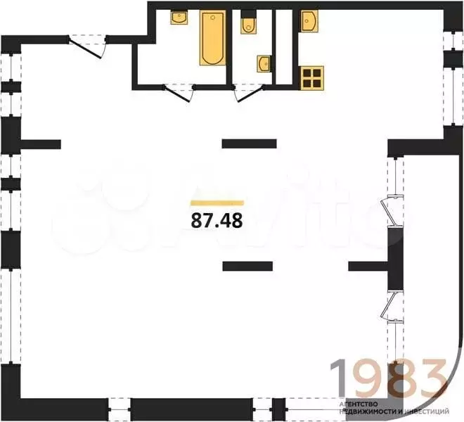3-к. квартира, 87,5 м, 12/17 эт. - Фото 0
