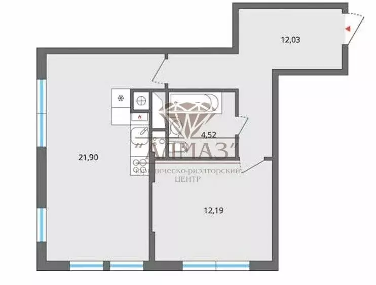 2-комнатная квартира: Елец, улица Героев, 1 (50 м) - Фото 1