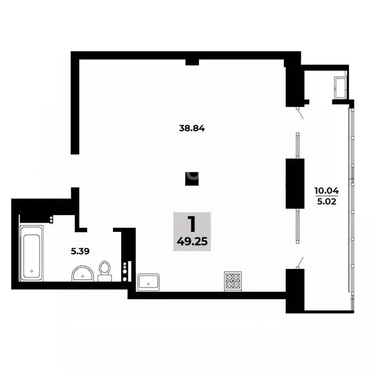 1-к кв. Омская область, Омск просп. Королева, 7 (45.5 м) - Фото 2