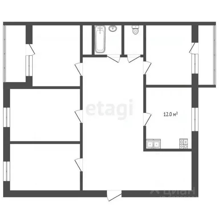 4-к кв. Ростовская область, Батайск ул. Воровского, 11 (87.1 м) - Фото 1