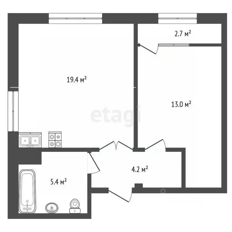 1-к кв. Ямало-Ненецкий АО, Новый Уренгой Энтузиастов мкр, 7 (45.1 м) - Фото 1