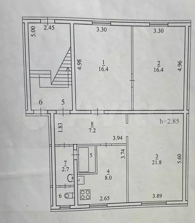 3-к. квартира, 78 м, 1/2 эт. - Фото 0