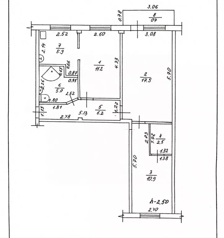 3-к кв. Омская область, Калачинск ул. Петра Ильичева, 12 (59.2 м) - Фото 2