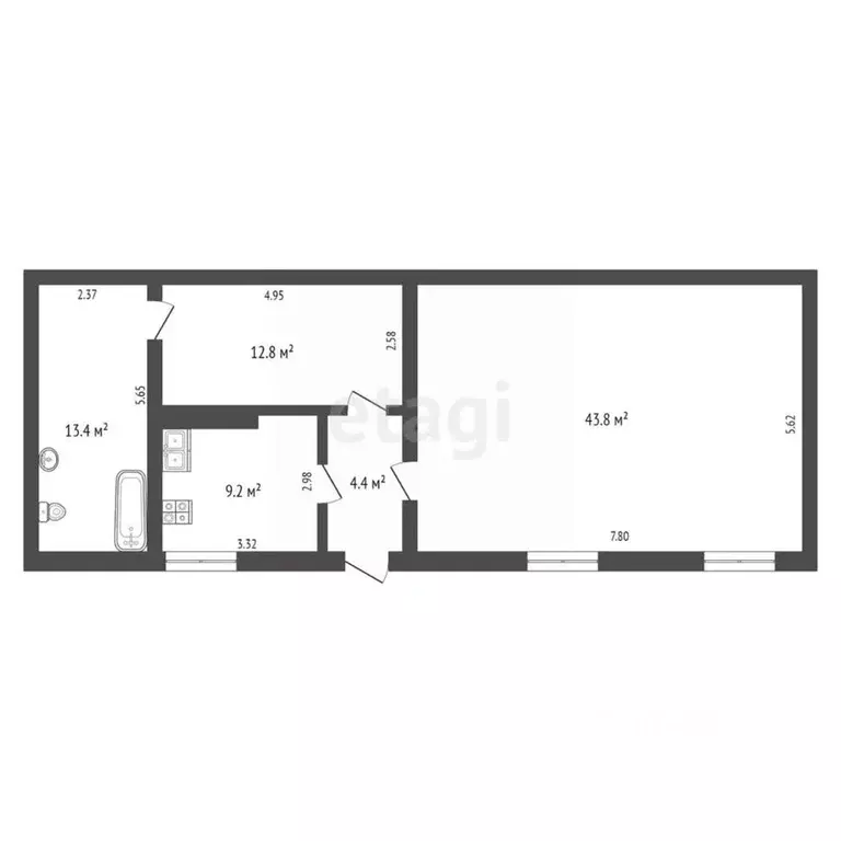 1-к кв. Крым, Феодосия муниципальный округ, Орджоникидзе пгт ул. ... - Фото 2