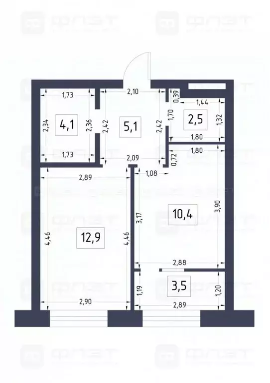 1-к кв. Татарстан, Казань ул. Новаторов, 8А (38.5 м) - Фото 1