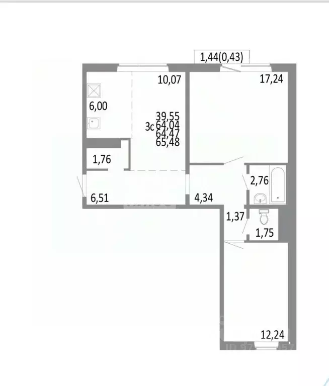 3-к кв. Челябинская область, Челябинск Нефтебазовая ул., 20 (64.0 м) - Фото 2