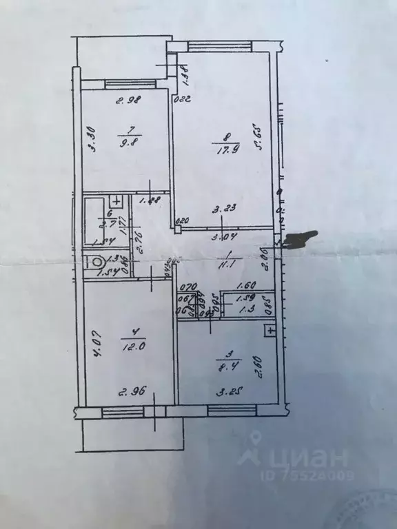 3-к кв. Кемеровская область, Юрга Кузбасский просп., 20Б (65.1 м) - Фото 1