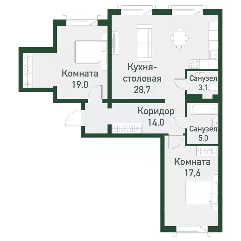 2-к кв. Челябинская область, Челябинский городской округ, пос. ... - Фото 0