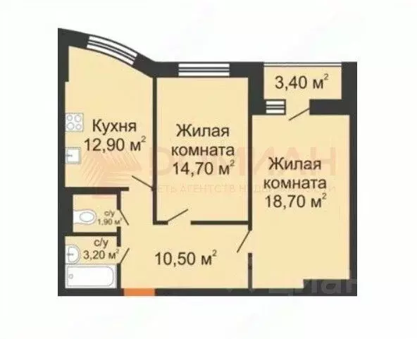 2-к кв. Ростовская область, Ростов-на-Дону ул. Берберовская, 8с2 (64.0 ... - Фото 1