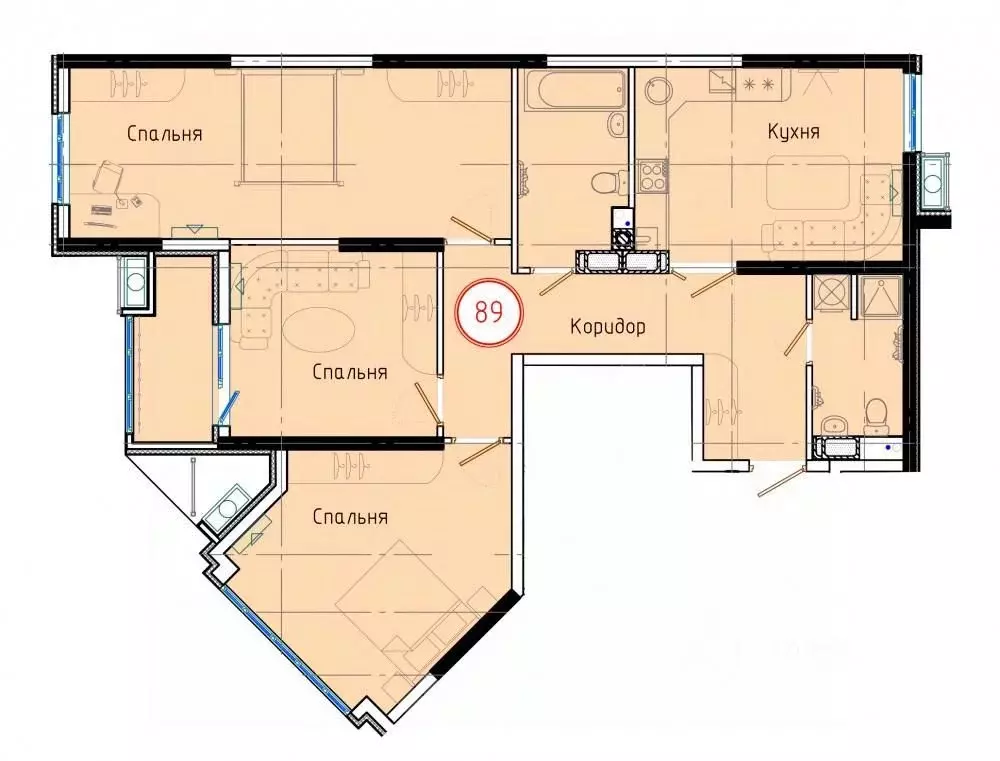 3-к кв. Краснодарский край, Темрюк ул. Обороны, 2/2 (98.0 м) - Фото 0