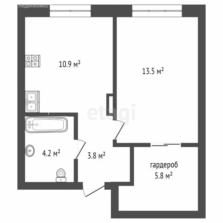 1-комнатная квартира: Тюмень, улица Республики, 204к12 (38.2 м) - Фото 0