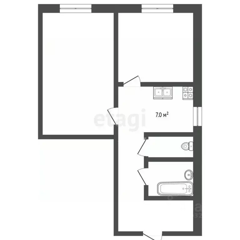 2-к кв. Нижегородская область, Выкса Гоголя мкр, 30 (43.6 м) - Фото 2