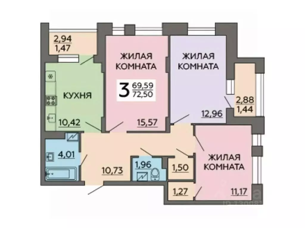 3-к кв. Воронежская область, Воронеж ул. Славы, 7 (72.5 м) - Фото 0