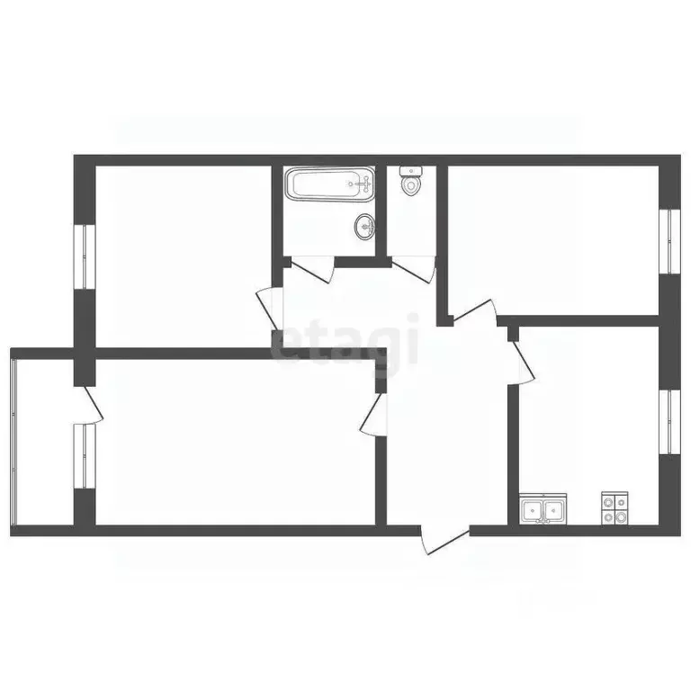 3-к кв. Архангельская область, Коряжма Советская ул., 5 (61.8 м) - Фото 1