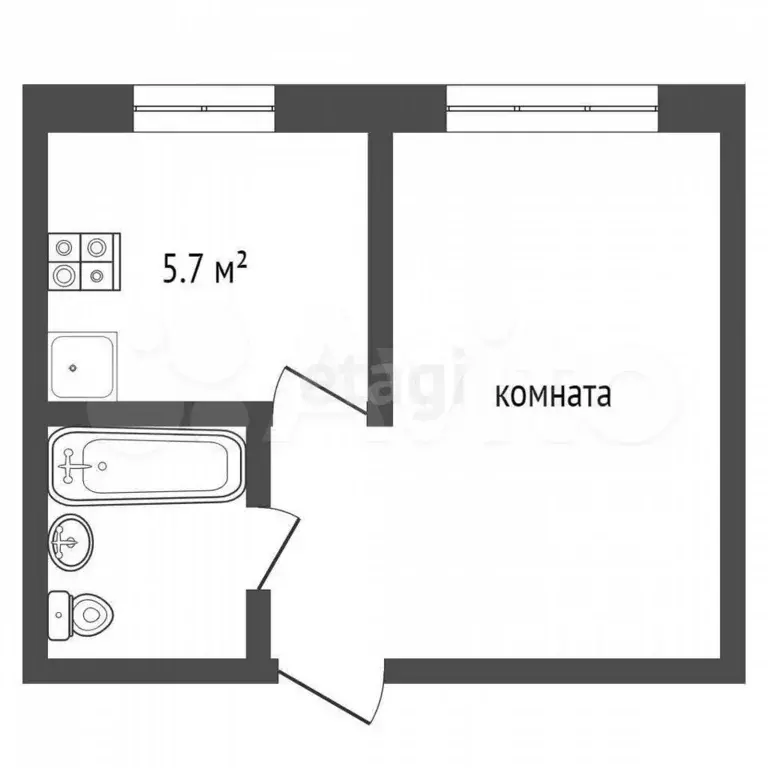 1-к. квартира, 33 м, 4/5 эт. - Фото 0