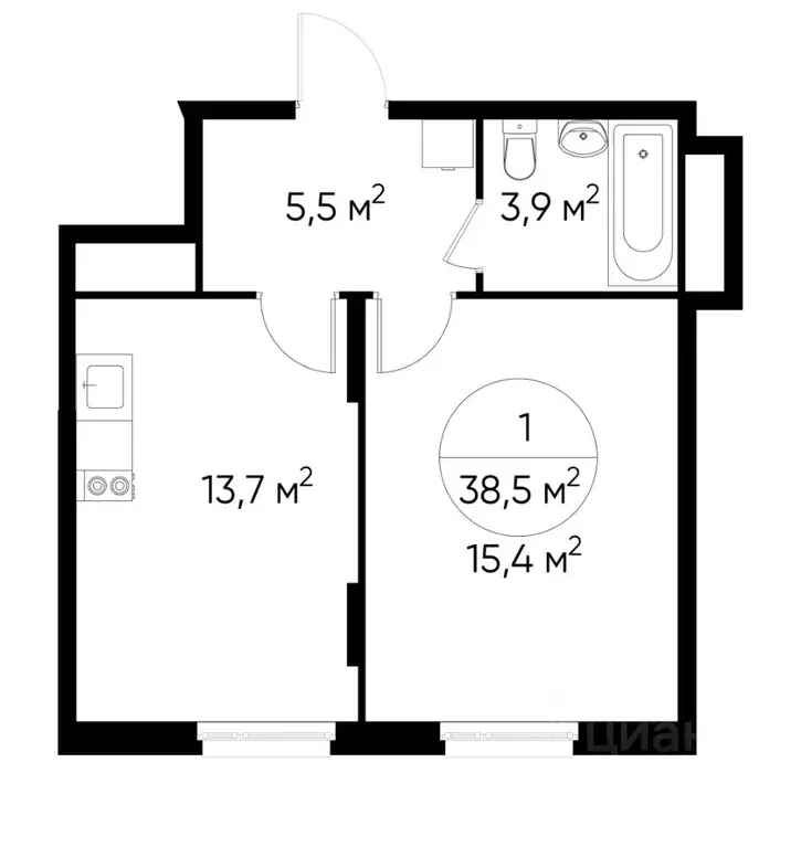 1-к кв. Москва Переделкино Ближнее мкр, 18-й кв-л,  (38.5 м) - Фото 0