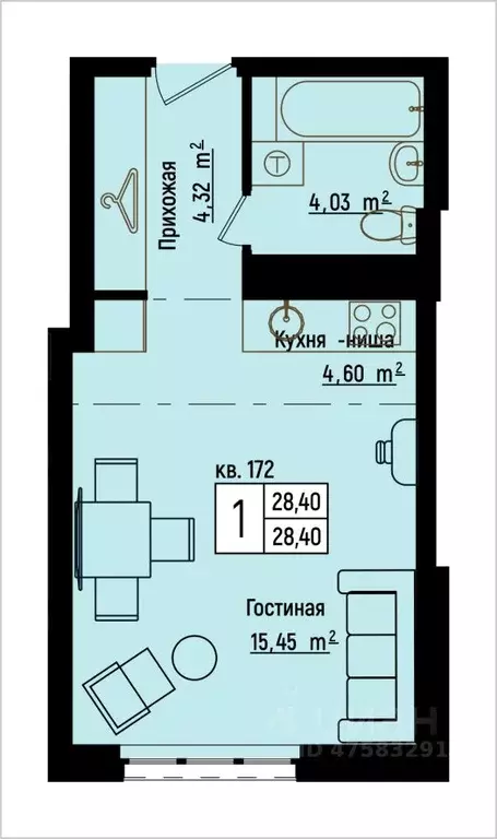 1-к кв. Нижегородская область, Нижний Новгород Литературная ул., 5 ... - Фото 1