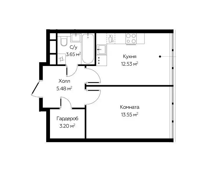 Продаётся 1-к квартира, 38.41 м - Фото 0