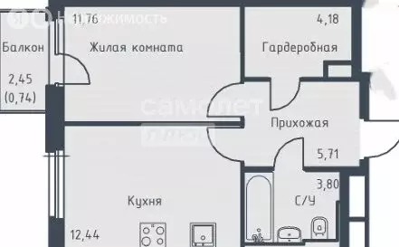 1-комнатная квартира: Москва, жилой комплекс Квартал Герцена, к2 ... - Фото 1