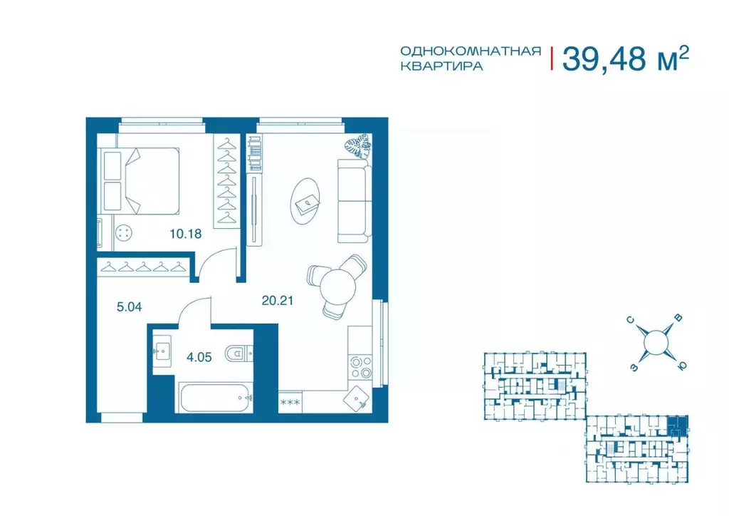 1-к кв. Тульская область, Тула Рязанская ул. (39.48 м) - Фото 0