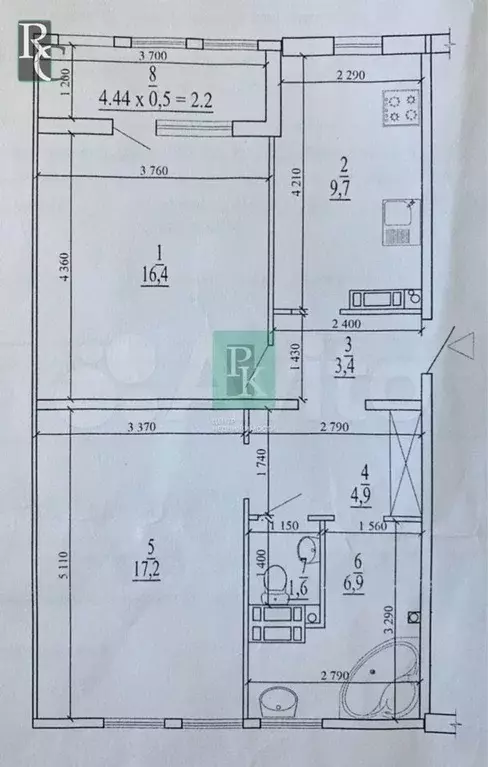 2-к. квартира, 64 м, 4/10 эт. - Фото 0