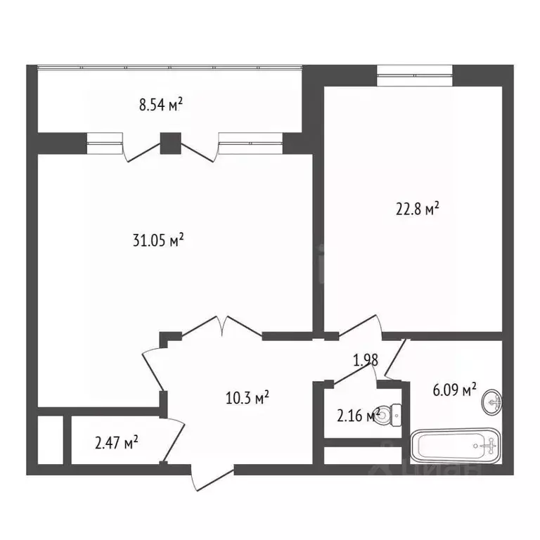 2-к кв. Москва Новогиреевская ул., 5Ак2 (77.0 м) - Фото 2