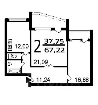 2-к кв. Московская область, Домодедово Северный мкр, ул. 1-я ... - Фото 2