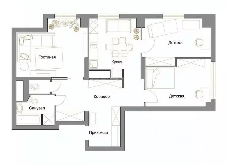 3-к кв. Курганская область, Курган Северный жилрайон, ул. Зеленая, 4 ... - Фото 2