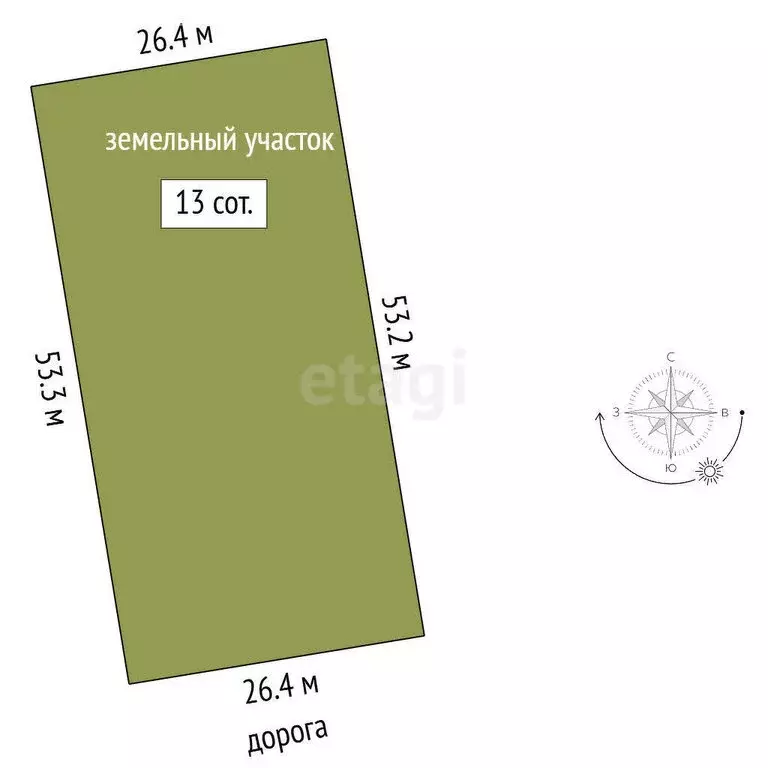 Участок в село Пустозёрово, Советская улица (13 м) - Фото 1