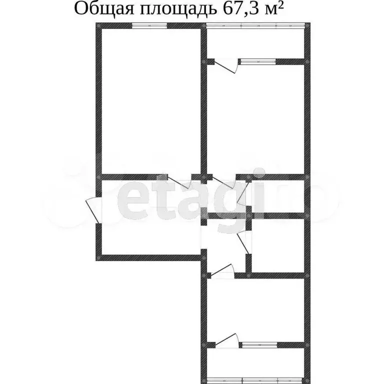 2-к. квартира, 68 м, 1/3 эт. - Фото 1