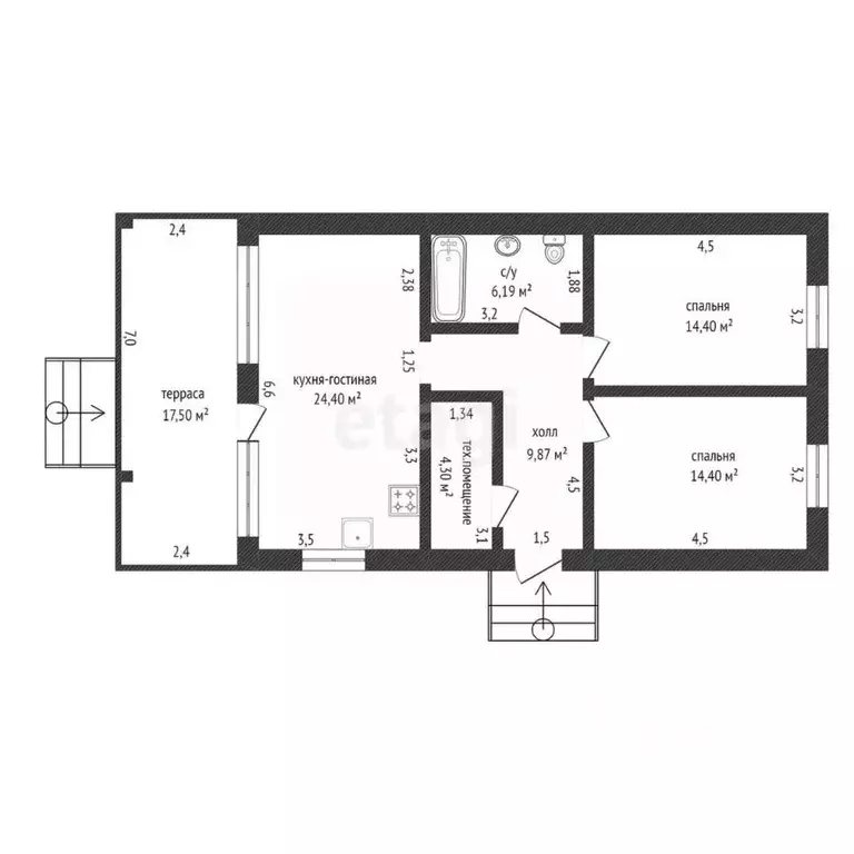 Таунхаус в Башкортостан, Уфимский район, Жуковский сельсовет, д. ... - Фото 2