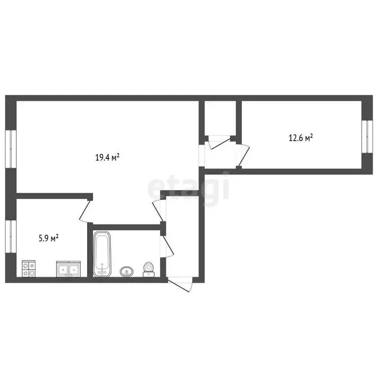 2-комнатная квартира: Тамбов, Мичуринская улица, 171к2 (44.2 м) - Фото 0