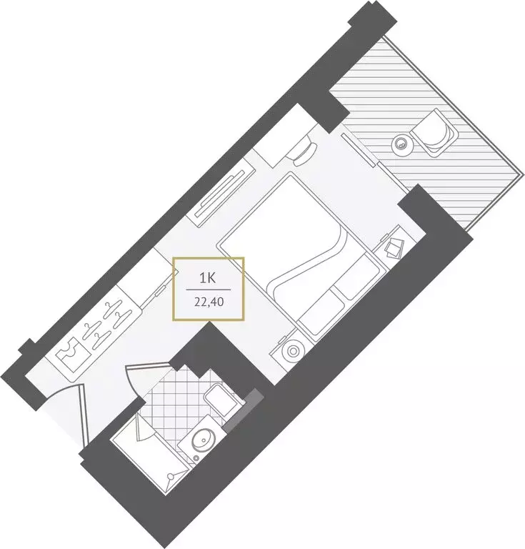 Квартира-студия: Адлер, улица Ленина, 280А (22.9 м) - Фото 1