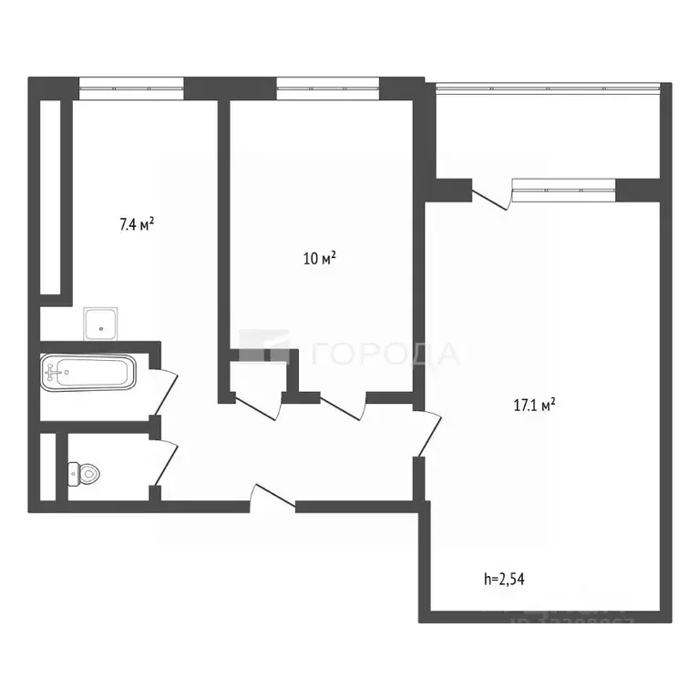 2-к кв. Кемеровская область, Новокузнецк Транспортная ул., 125 (43.6 ... - Фото 2