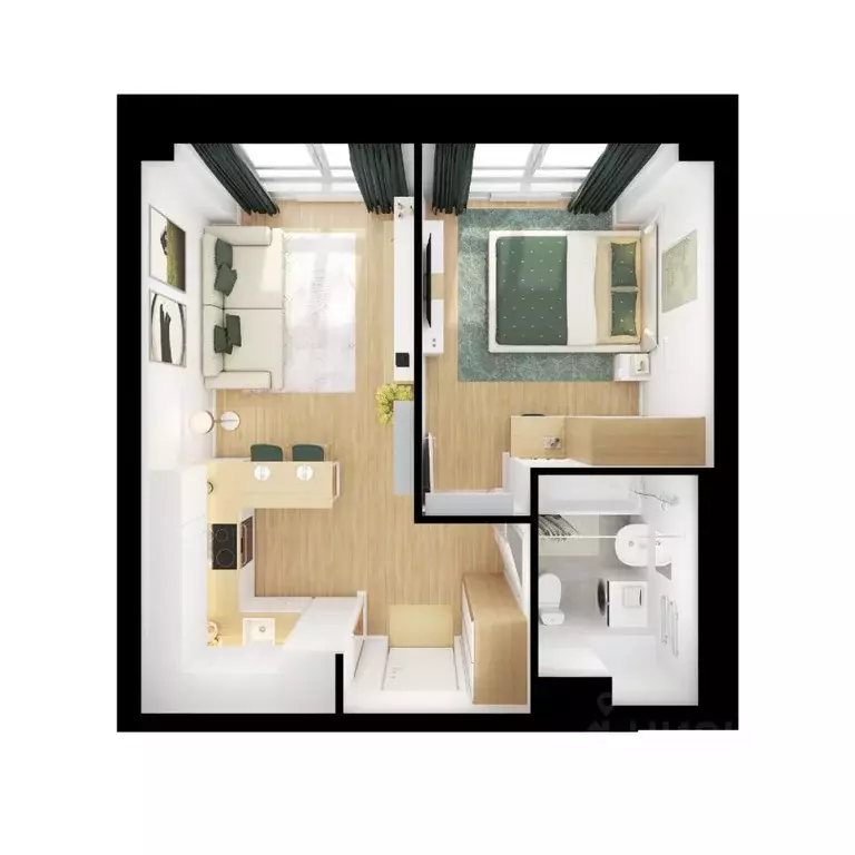 1-к кв. Приморский край, Владивосток ул. Борисенко, 48к4 (35.5 м) - Фото 1