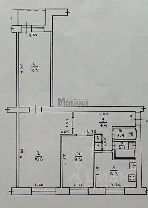 3-к кв. Волгоградская область, Волгоград ул. Кирова, 127А (57.3 м) - Фото 2