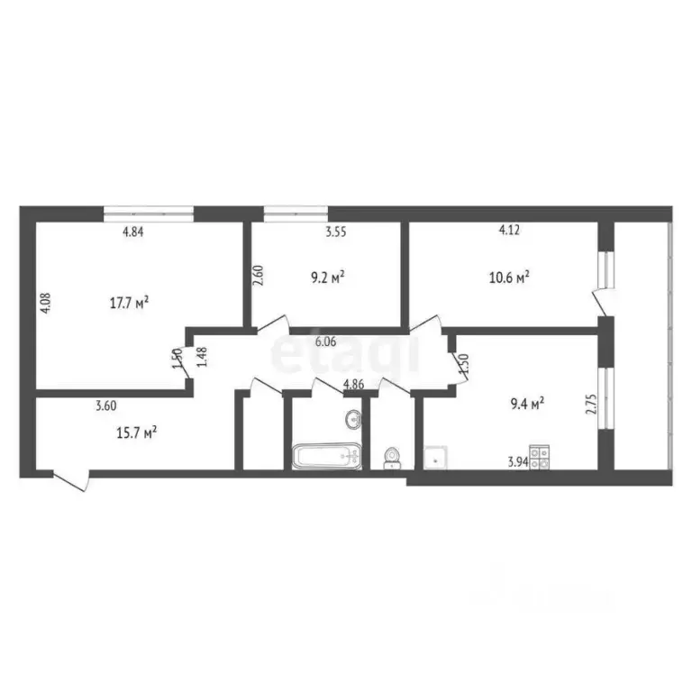 3-к кв. Калужская область, Калуга ул. Дружбы, 19 (71.9 м) - Фото 2