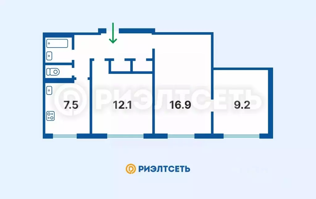 3-к кв. Мурманская область, Мурманск ул. Адмирала флота Лобова, 60 ... - Фото 1