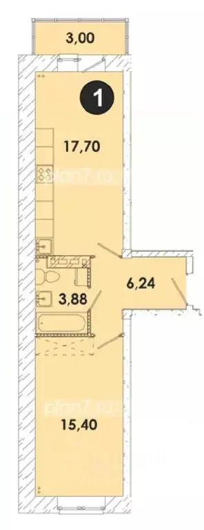 1-к кв. Иркутская область, Иркутский муниципальный округ, пос. ... - Фото 1