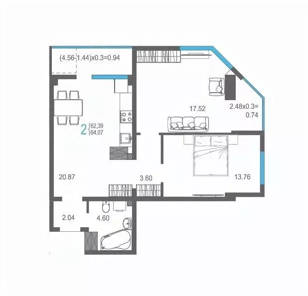 2-к кв. Крым, Ялта ул. Кирова, 155Ак1 (64.07 м) - Фото 1