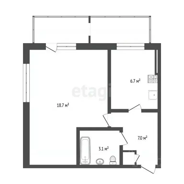1-к кв. Тюменская область, Тюмень Почтовая ул., 28 (35.5 м) - Фото 2