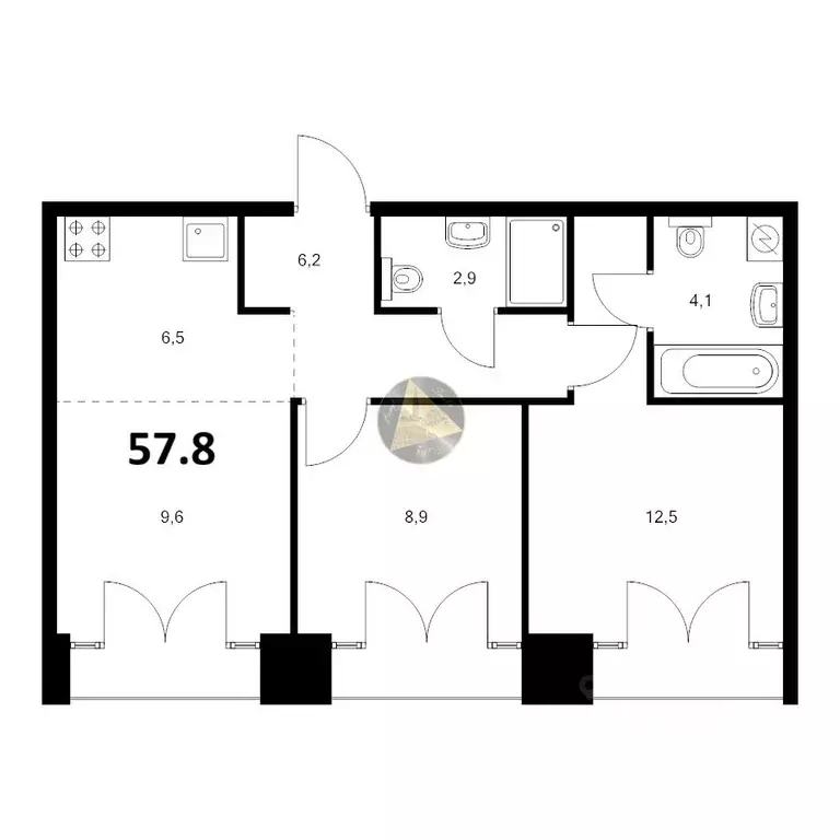 2-к кв. Санкт-Петербург наб. Обводного Канала, 169 (57.8 м) - Фото 2