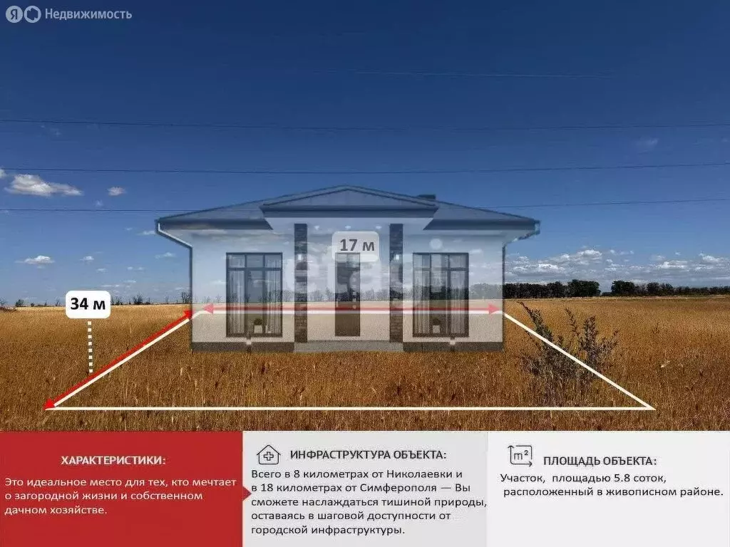 Участок в Винницкое, Светлая улица (5.78 м) - Фото 1