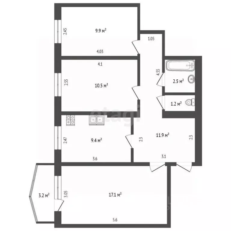 3-к кв. Саха (Якутия), Якутск ул. Аммосова, 4/2 (62.5 м) - Фото 2