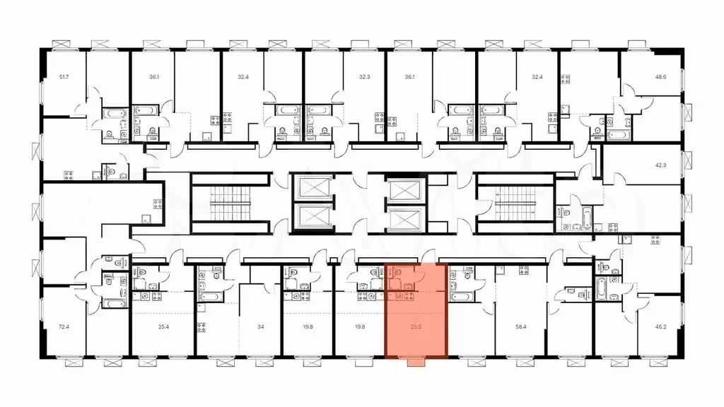 Квартира-студия, 23,5 м, 18/33 эт. - Фото 1