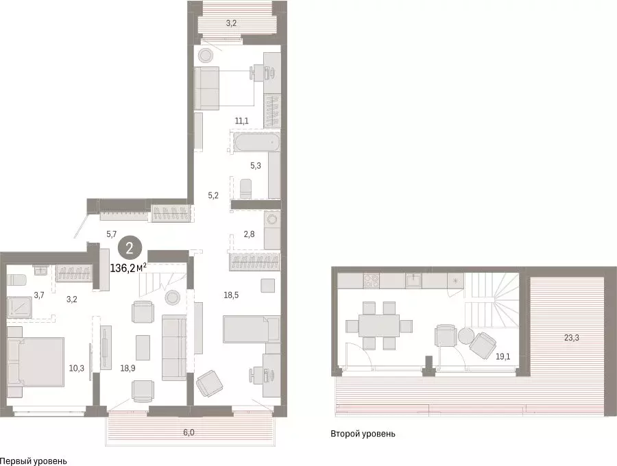 2-комнатная квартира: Тюмень, Ленинский округ (136.21 м) - Фото 1