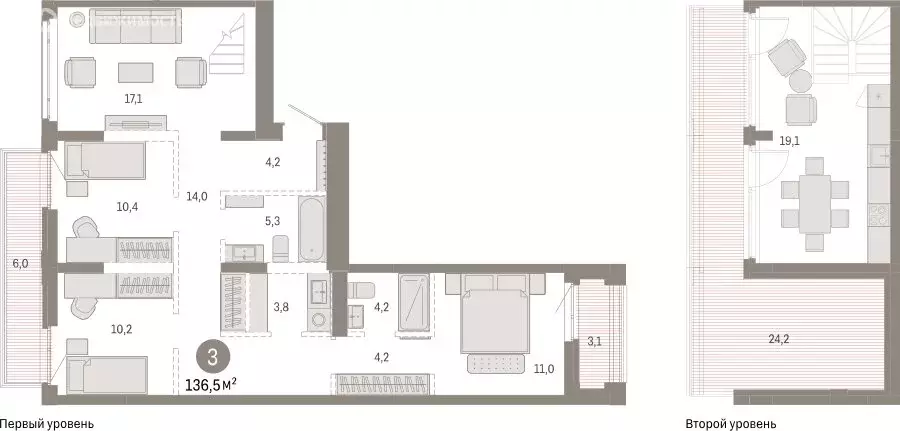 3-комнатная квартира: Тюмень, Ленинский округ (136.52 м) - Фото 1