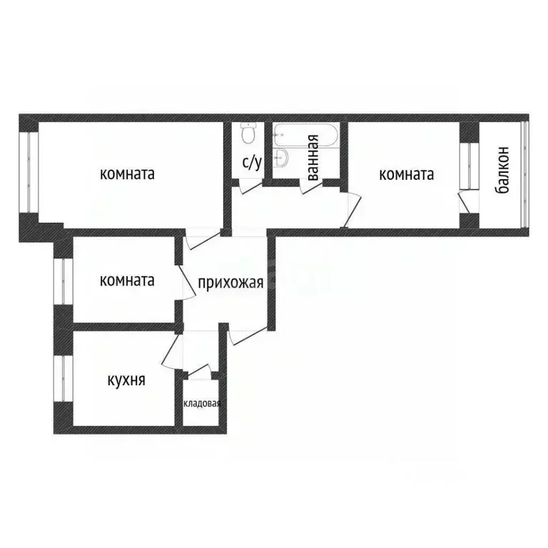 3-к кв. Курганская область, Курган ул. Куйбышева, 137А (62.5 м) - Фото 0